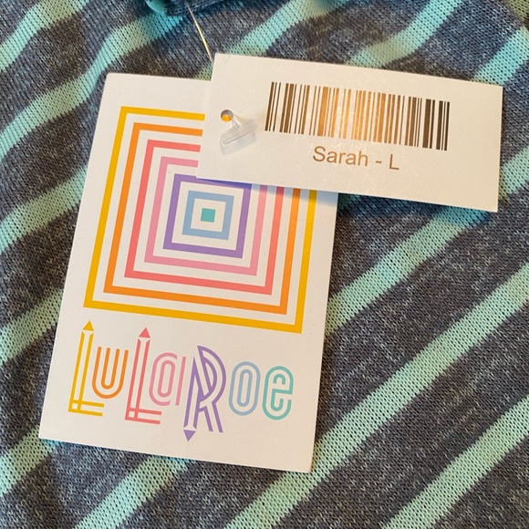 LuLaRoe Sarah Cardigan Duster Sweater Grey Stripe - Picture 9 of 16